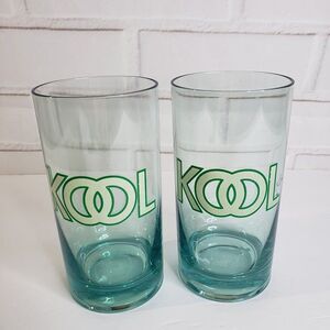 Vintage 1970s KOOL Cigarette Green Acrylic Tumblers Set of 2 Therma Serv Barware